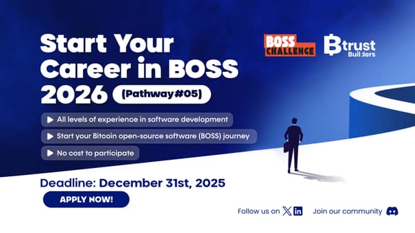 Btrust Builders & Chaincode Labs Partner Again for the 2026 BOSS Challenge