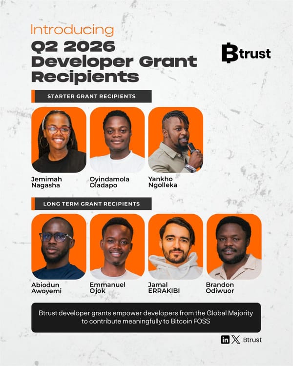 Announcing Q2, 2026 Btrust Developer Grant Recipients